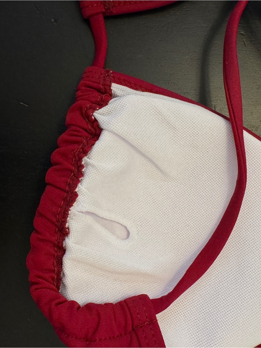 Deep Red Triangle String Bikini - Picture 4 of 6